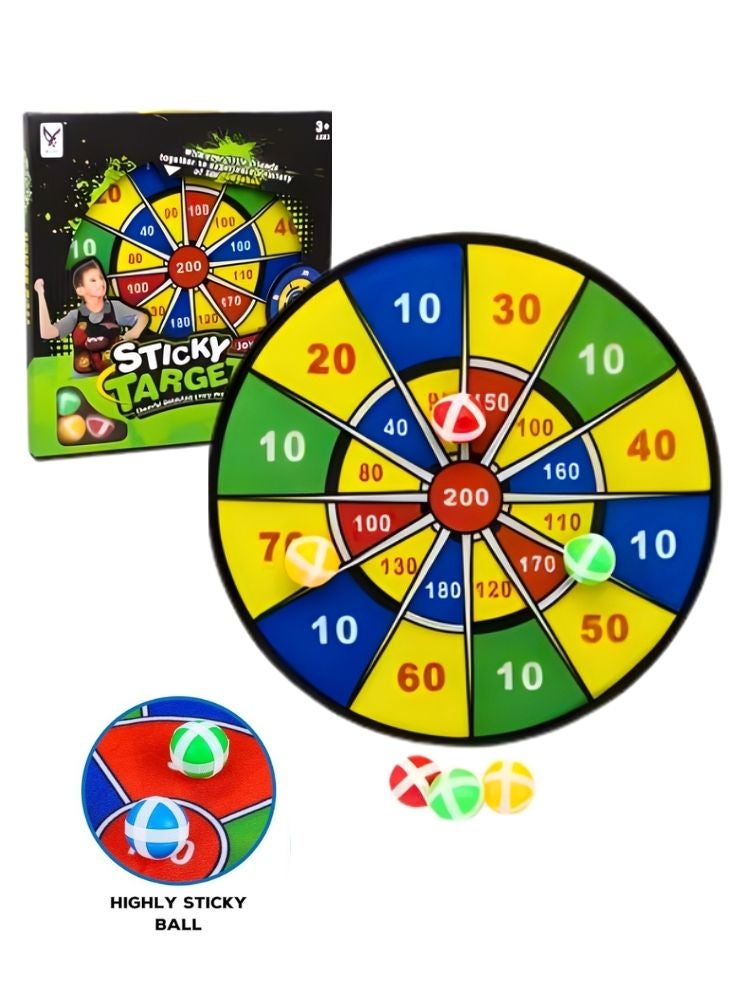 Target Sticky Target Dart Board Game with High-Adhesion Balls, Colorful Scoring Wheel Toy for Kids Indoor & Outdoor Play - Image 1